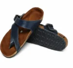 Navy Blue Cross Strap Sandals