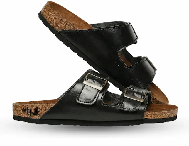 Ethik Fauna Feral Charcoal Black Double Strap Sandals | Premium Vegan Men's Sandals Charcoal Black Double Strap Sandals