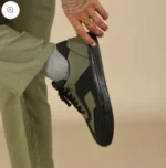 Olive Layered Panel Sneakers