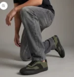 Olive Layered Panel Sneakers