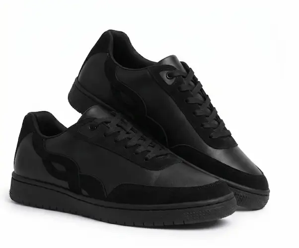 Ethik Bridge Black Lace-Up Sneakers | Premium Vegan Everyday Sneakers Black Lace-Up Sneakers