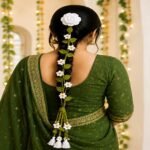 Handmade Crochet Paranda with Floral Bun & Tassels