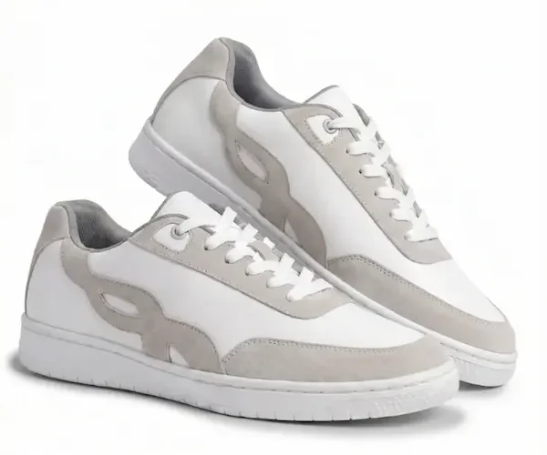 White Lace-Up Sneakers