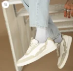 White Lace-Up Sneakers