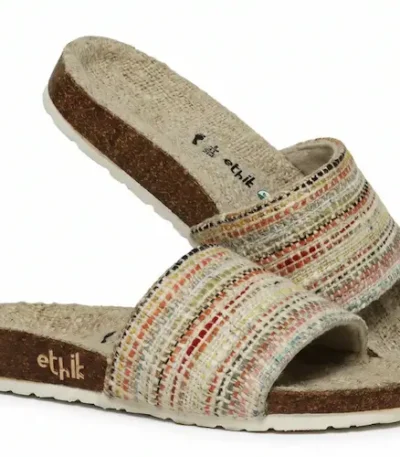 Multicolor Hemp Slip-On Sandals