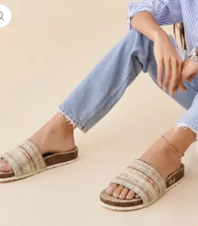 Multicolor Hemp Slip-On Sandals