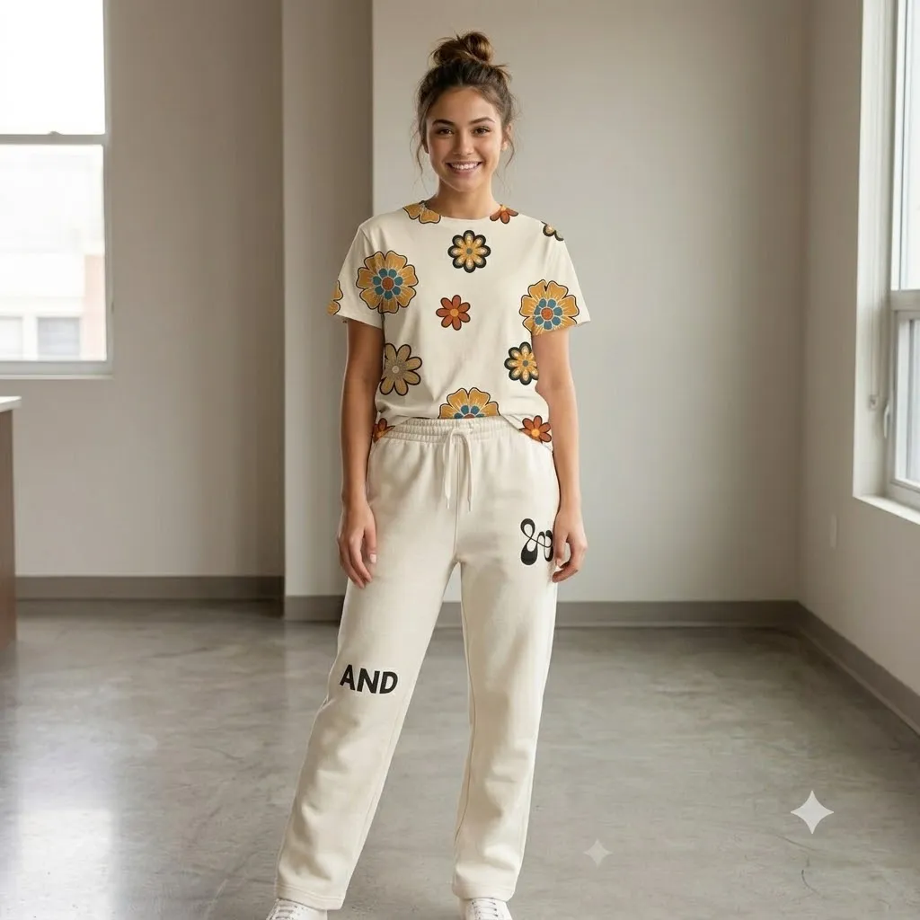 c0123f95-88c0-4595-9e50-ec9f3fb86c90_11zon Retro Floral Co-Ord Set | Oversized AOP T-Shirt & Terry Sweatpants | - Image 1