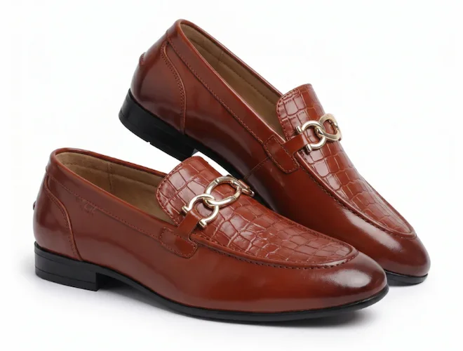 Ethik Aristocrat Tan Horsebit Loafers | Premium Vegan Formal Slip-On Shoes Tan Horsebit Loafers