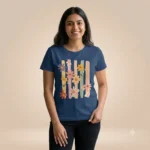 Unisex White Retro Floral Graphic Printed Bio-Washed T-Shirt - Image 3